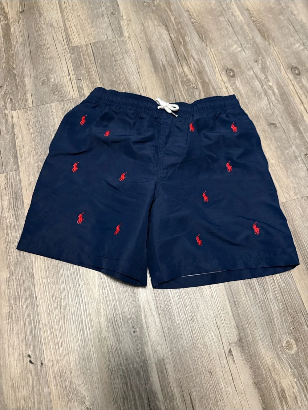 Polo by Ralph Lauren Navy Shorts with Red Pony Embroidery